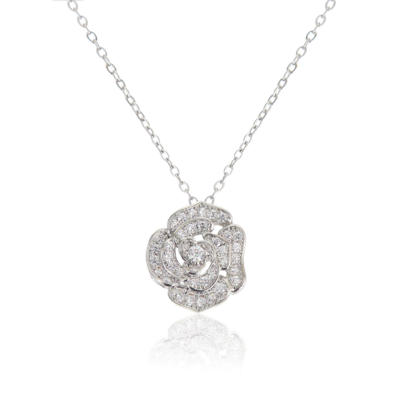 English Rose Necklace | Silver