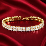 Classic Deluxe Double Row Tennis Bracelet | Gold