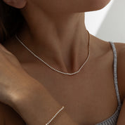 Dainty Tennis Necklace | Gold