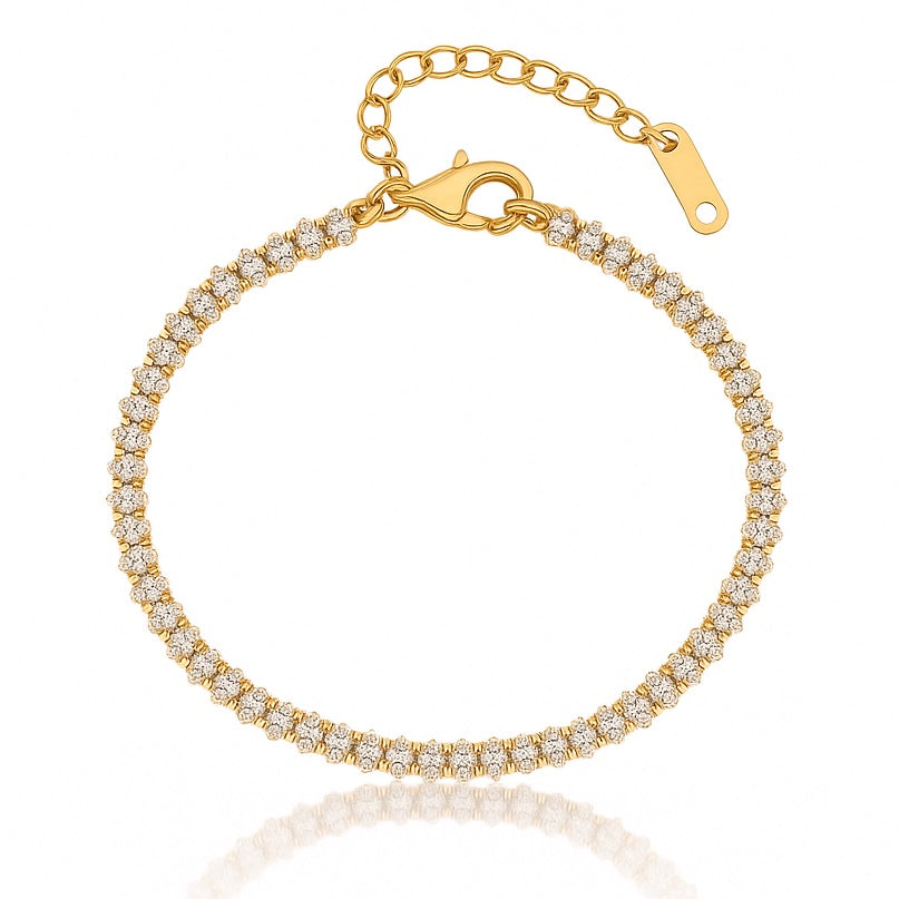 Marquise Cut Dainty Tennis Bracelet | Gold