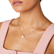 Halo Pendant, Silver Necklace, Pendant, Statement Necklace, Wedding Necklace, Going Out Necklace, Swarovski Necklace, Opal Necklace, Beautiful Necklace, Pink Necklace
