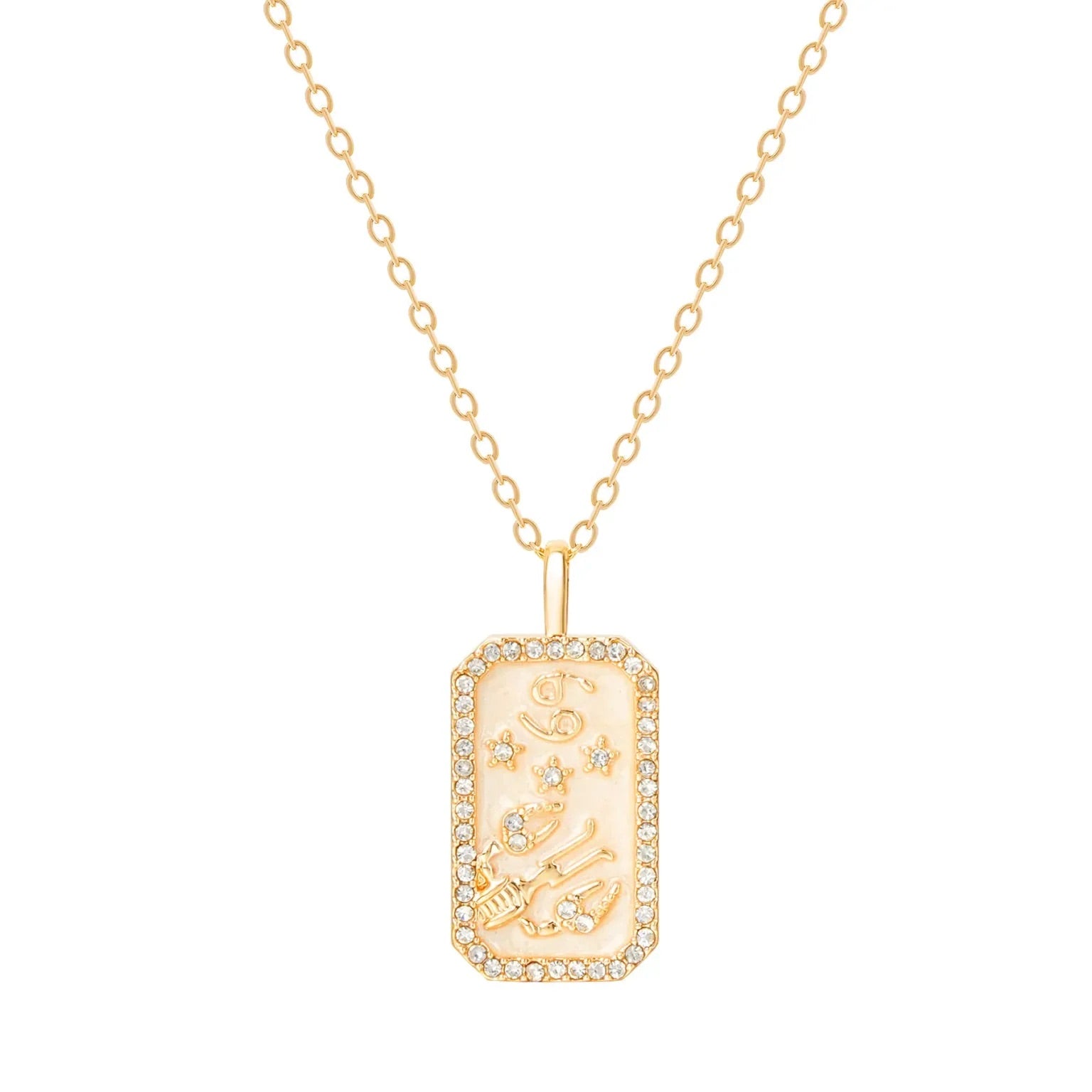 Elegant gold zodiac necklace with Cancer constellation — perfect gift for astrology lovers or Cancer birthdays
