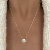Solitaire Supreme Sparkle Pendant Necklace | Gold