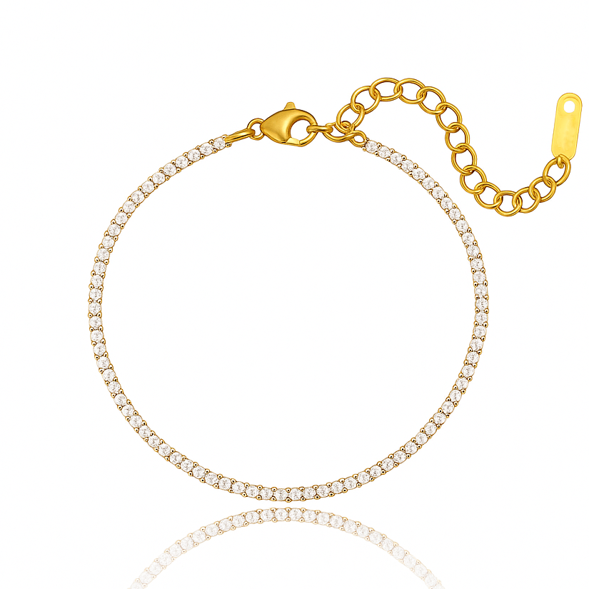 Dainty Tennis Bracelet | Gold