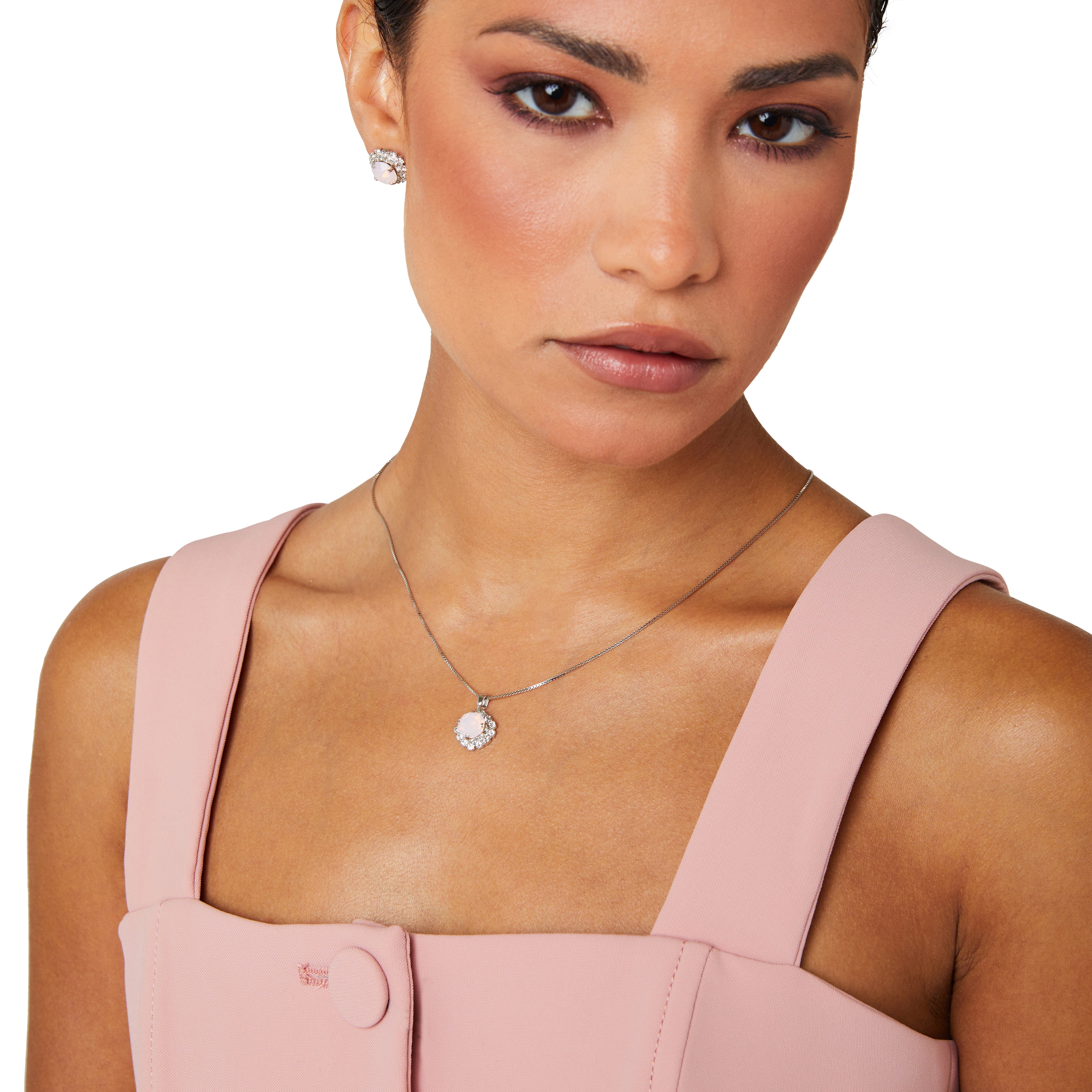 Eternal Halo Necklace | Rose Water Opal | Silver