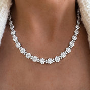 Lily Bloom Tennis Necklace | Silver