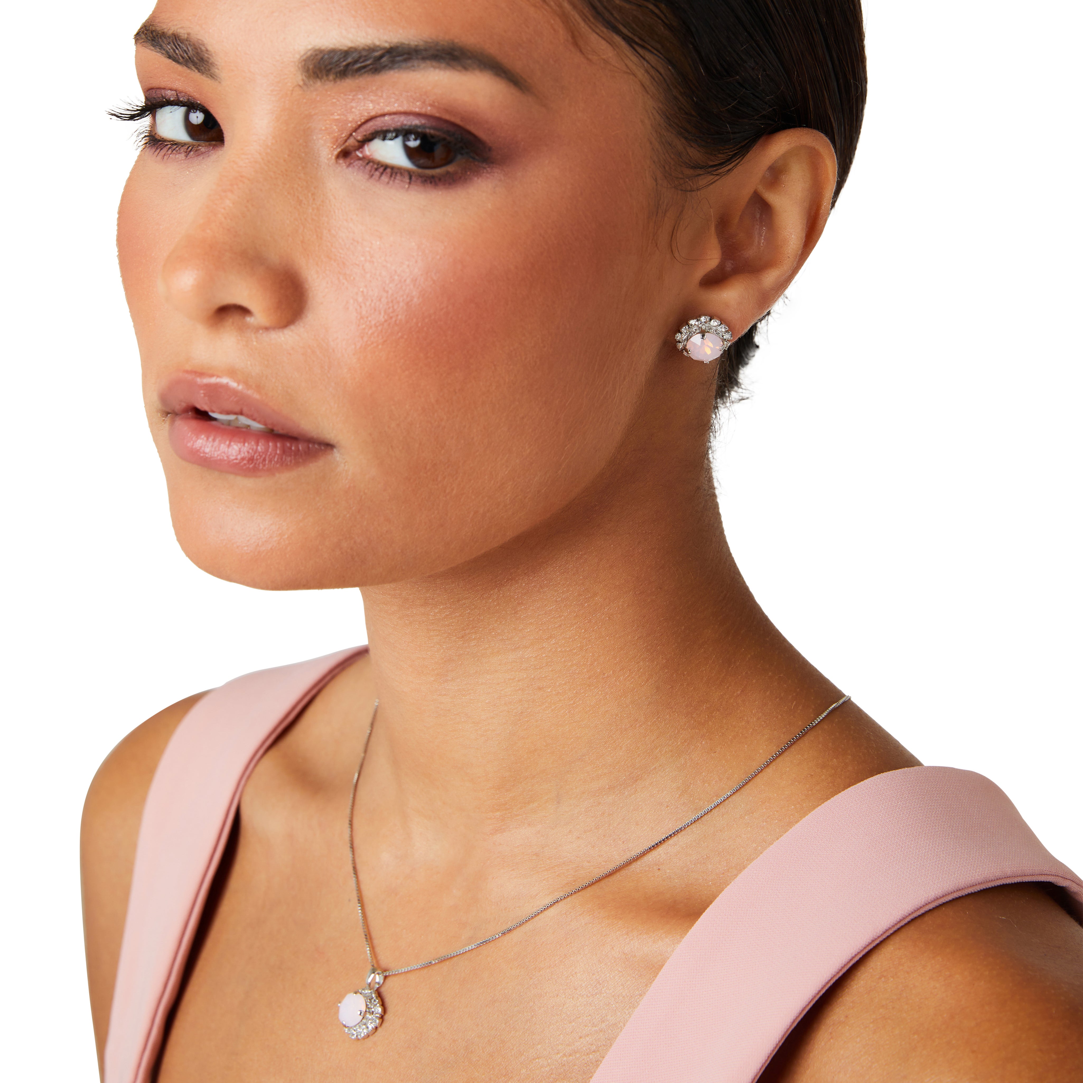 Eternal Halo Necklace | Rose Water Opal | Silver