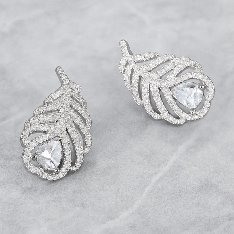Moonlit Birch Leaf Earrings | Silver