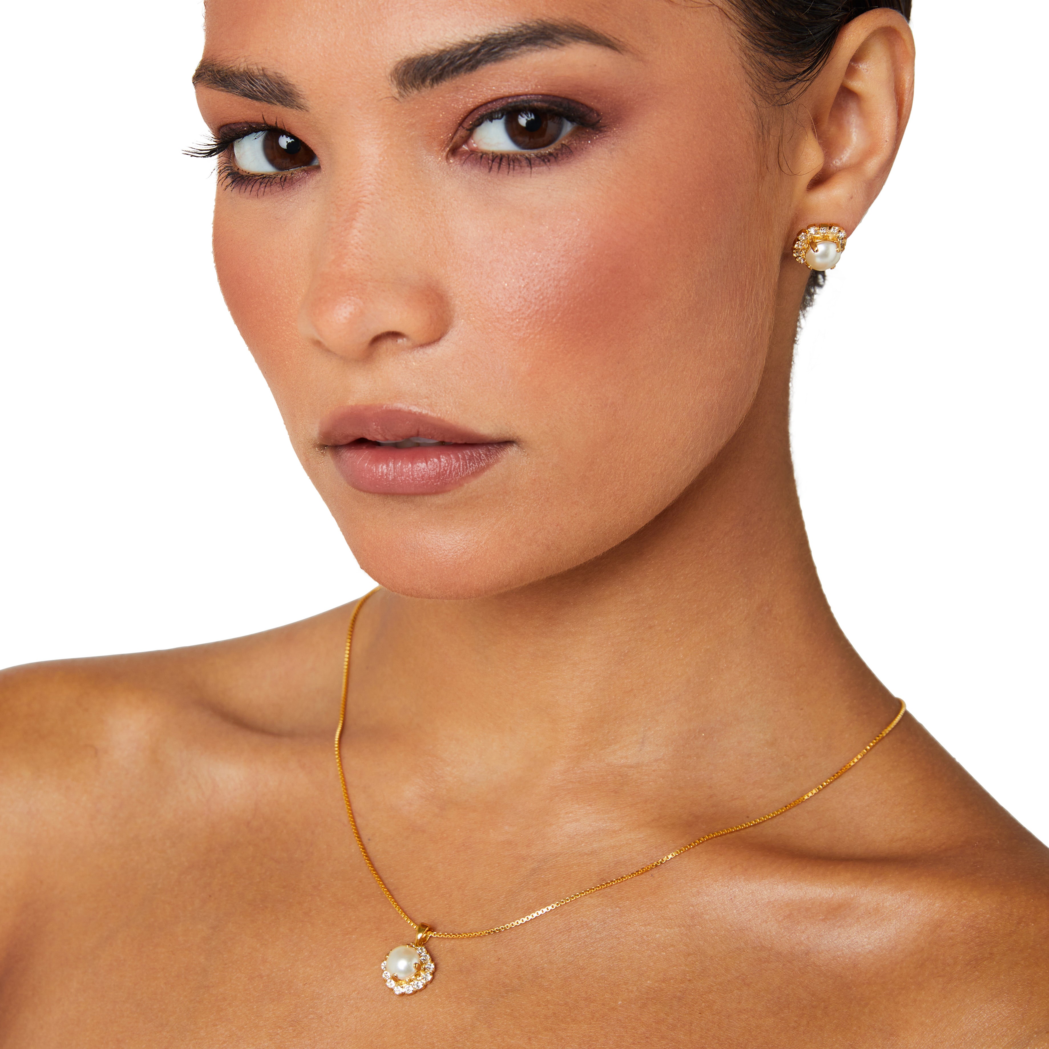 Eternal Halo Necklace | Pearl | Gold