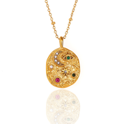Luna Hammered Pendant Necklace | Gold
