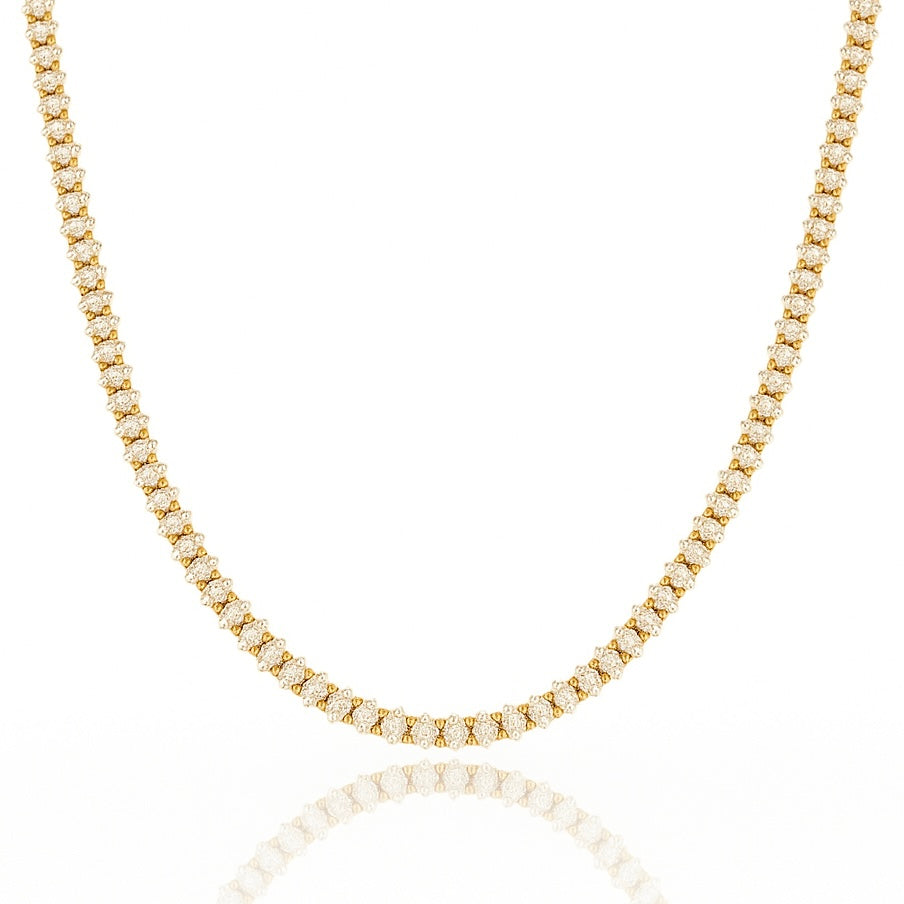 Marquise Cut Dainty Tennis Necklace | Gold