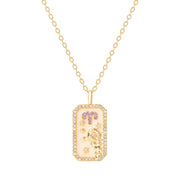 Aries Zodiac Constellation Amulet Necklace | Gold