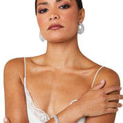 Monica Marquise Deluxe Cluster Earrings | Silver