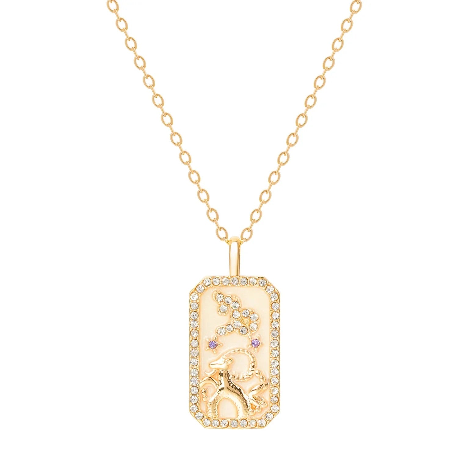 Capricorn Zodiac Constellation Amulet Necklace | Gold
