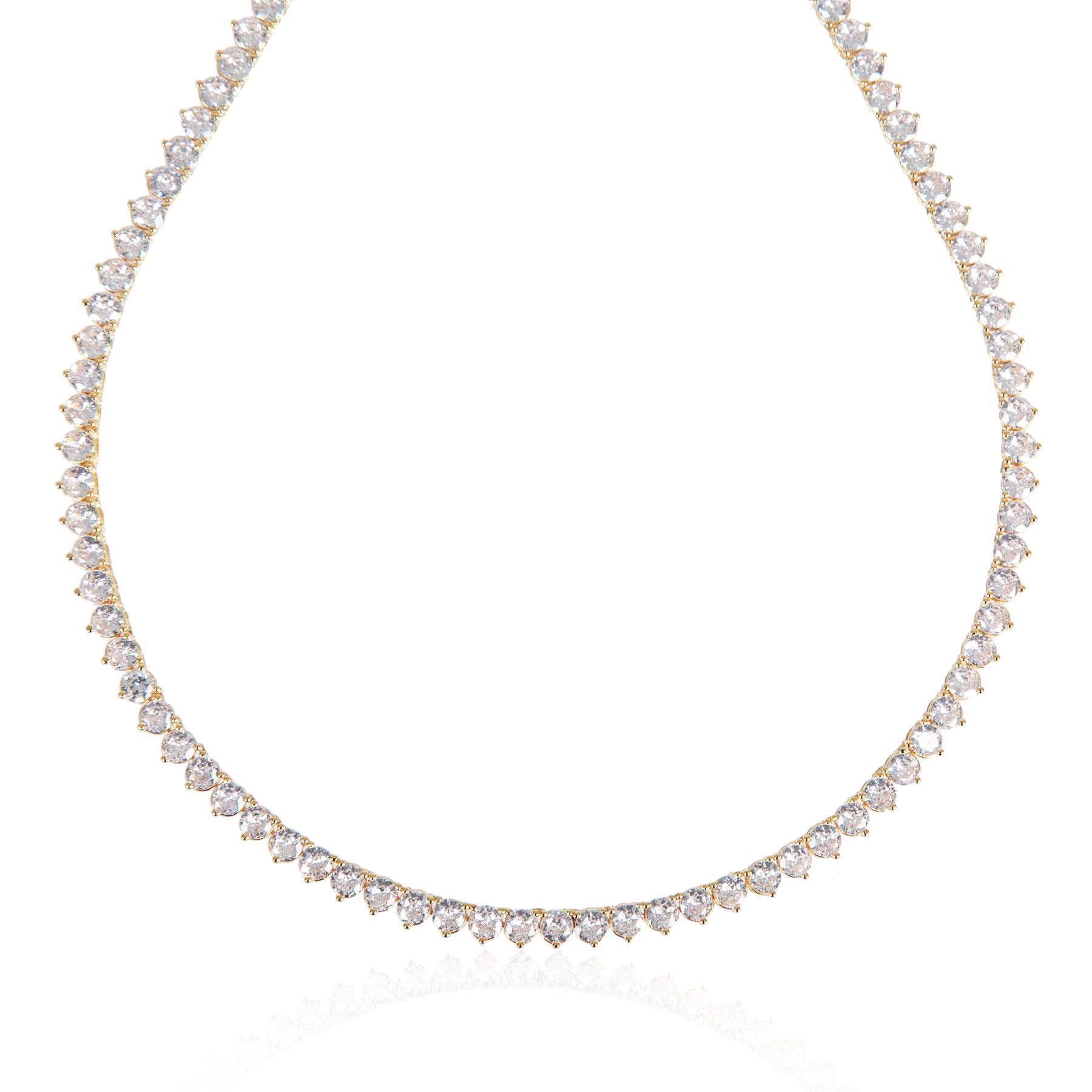 Lumiere Classic Crystal Tennis Necklace | Gold