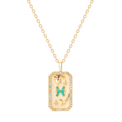 Pisces Zodiac Constellation Amulet Necklace | Gold