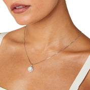 Halo Pendant, Silver Necklace, Pendant, Statement Necklace, Wedding Necklace, Going Out Necklace, Swarovski Necklace, Opal Necklace, Beautiful Necklace, Blue Necklace