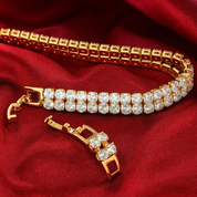 Classic Deluxe Double Row Tennis Bracelet | Gold