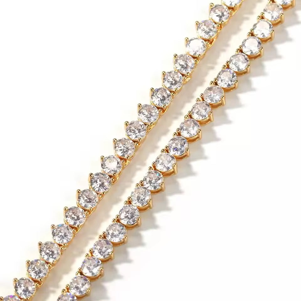 Lumiere Classic Crystal Tennis Necklace | Gold