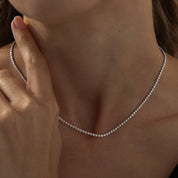 Dainty Tennis Necklace | Silver