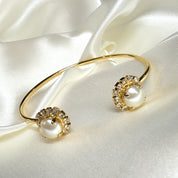 Eternal Halo Cuff Bracelet | Pearl | Gold