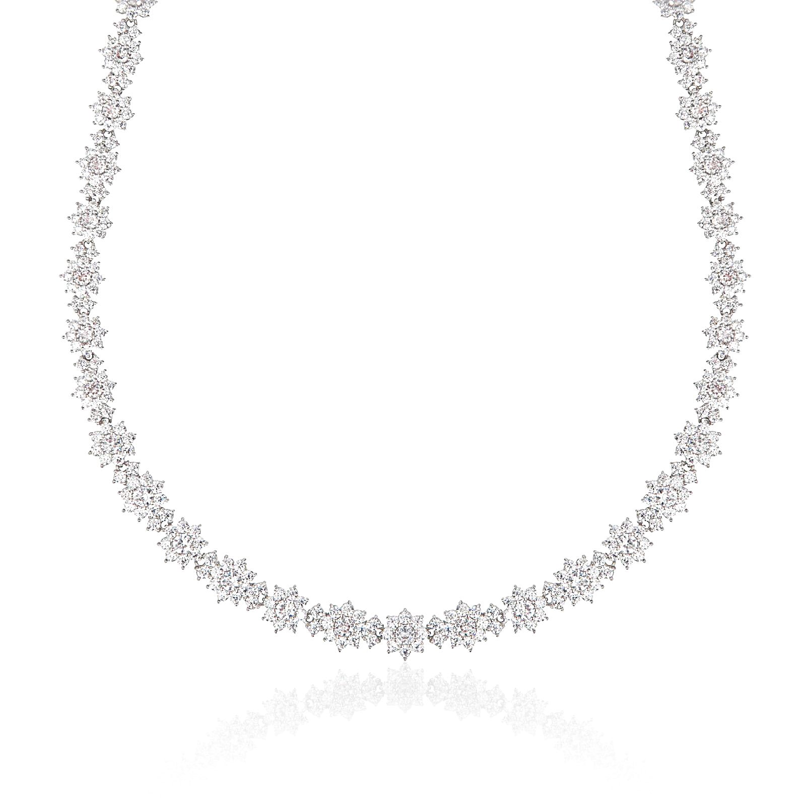 Lily Bloom Tennis Necklace | Silver