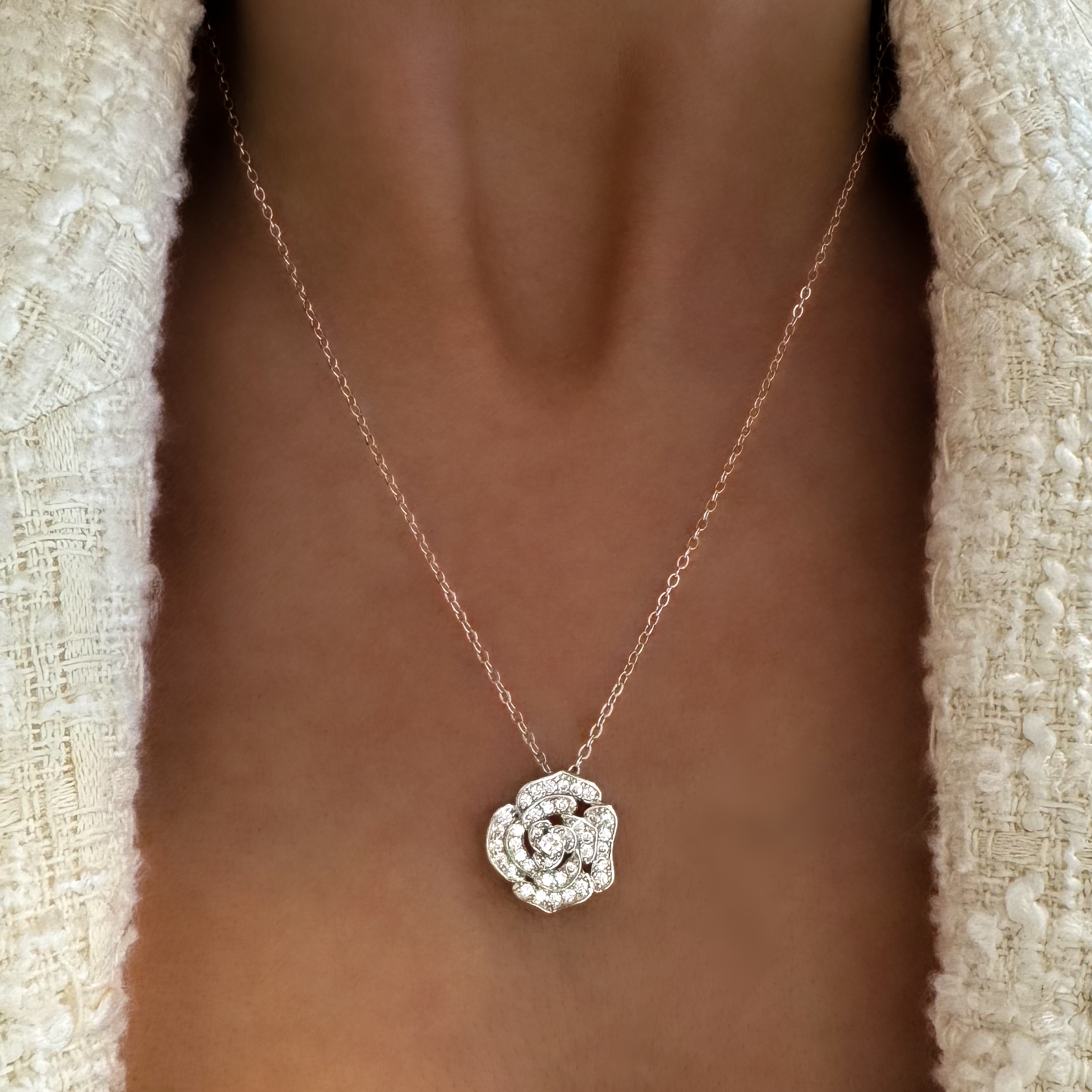 English Rose Necklace | Silver