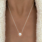 Solitaire Supreme Sparkle Pendant Necklace | Silver