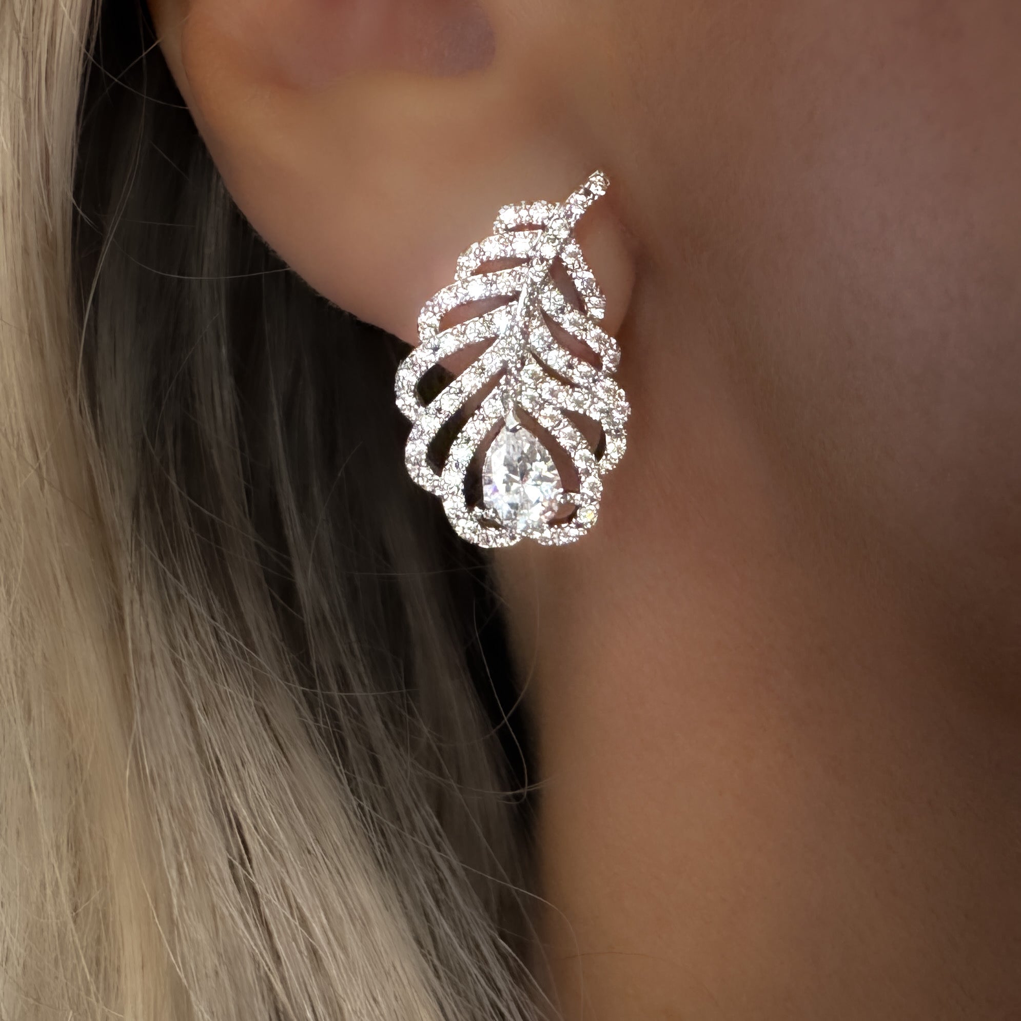 Moonlit Birch Leaf Earrings | Silver