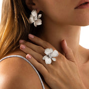 Wild Orchid Flower Earrings | Silver