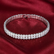 Classic Deluxe Double Row Tennis Bracelet | Silver
