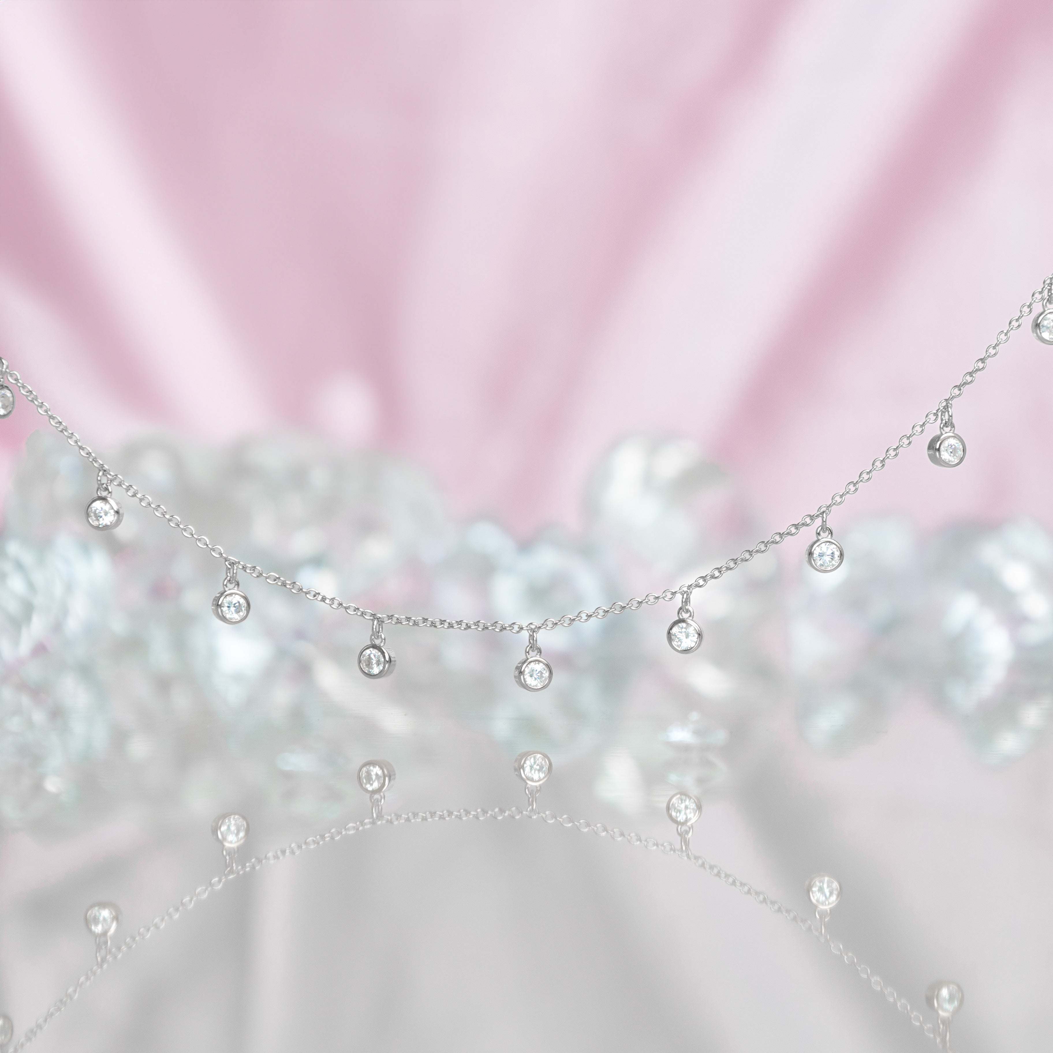 Raindance Crystal Droplet Choker Necklace | Silver