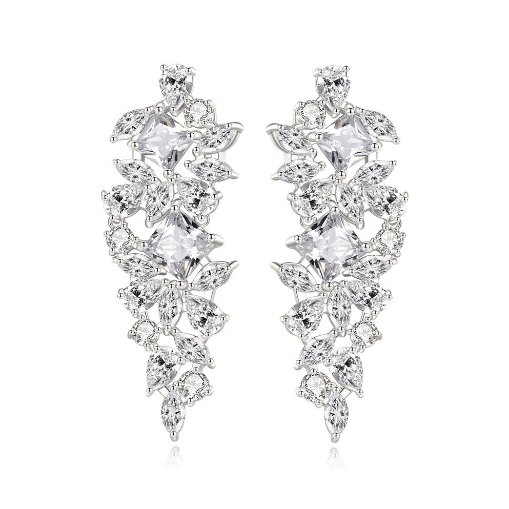 Statement earrings, party earrings, silver earrings, drop earrings, wedding earrings, going out earrings, sparkling earrings