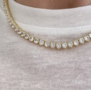 Lumiere Classic Crystal Tennis Necklace | Gold