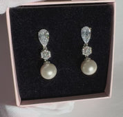 Kate Pearl Drop Earrings | Silver