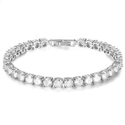 Deluxe silver tennis bracelet featuring a continuous row of brilliant-cut cubic zirconia stones – as seen on Tess Daly