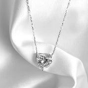 "From Valentina With Love" Heart Pendant Necklace | Silver