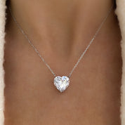 "From Valentina With Love" Heart Pendant Necklace | Silver