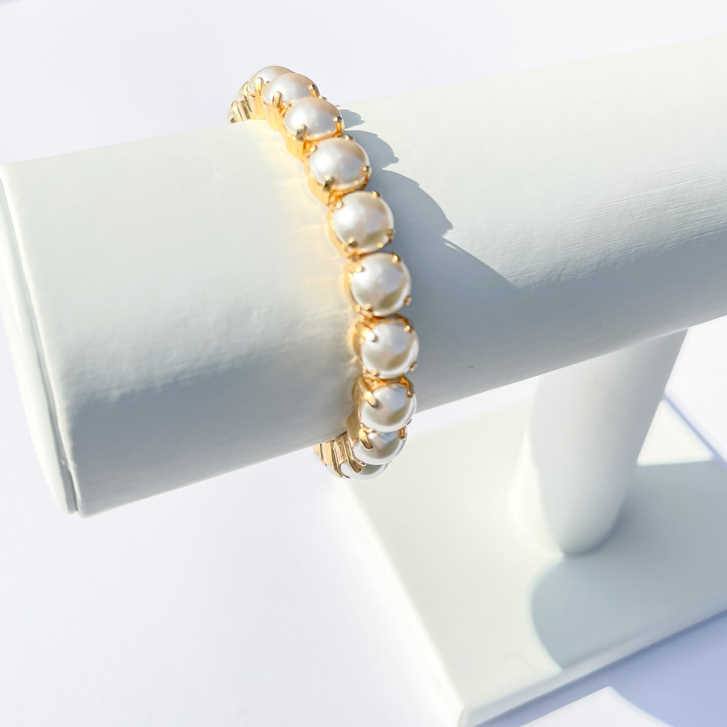 Pearl bracelet, gold bracelet, wedding bracelet, swarovski bracelet