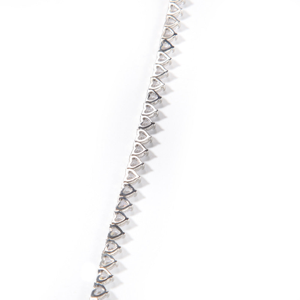 Heart tennis necklace, silver tennis necklace, tennis necklace, cz tennis necklace, silver choker, tennis chain, heart necklace, silver heart necklace, wedding necklace