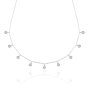 Droplet necklace, silver necklace, choker, chain, diamond necklace, tennis necklace