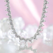 Silver tennis necklace, tennis necklace, pendant necklace, layer necklace, heart tennis necklace, crystal necklace, gemstone necklace, wedding necklace, going out necklace, party necklace, silver tennis chain, silver tennis pendant, pink tennis necklace