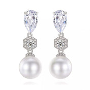 Pearl drop earrings, Silver going out earrings, wedding earrings, silver earrings, drop earrings, party earrings, Silver earrings , bridal earrings, going out earrings, statement earrings