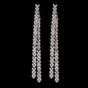 Crystal embellished reversible strand earrings, Long and short crystal strand earrings, Trendsetting front-back earring design, Double strand crystal earrings with sleek finish, As seen on Tess Daly BBC Strictly earrings, Modern reversible crystal shimmer earrings, Playful sparkling crystal earrings