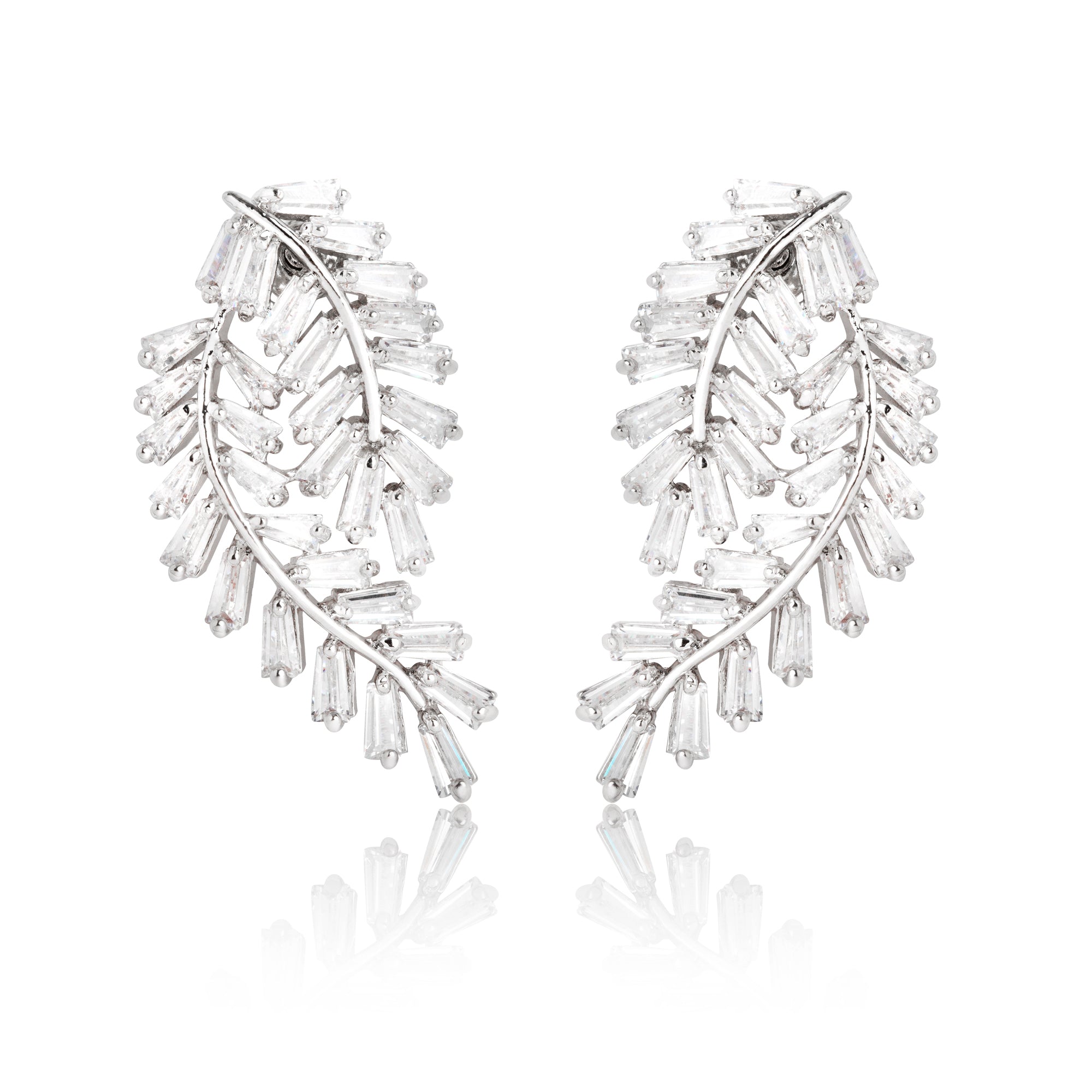 Wedding earrings, silver earrings, bridal earrings, bridesmaid earrings, going out earrings, shiny earrings, rhodium earrings, statement earrings