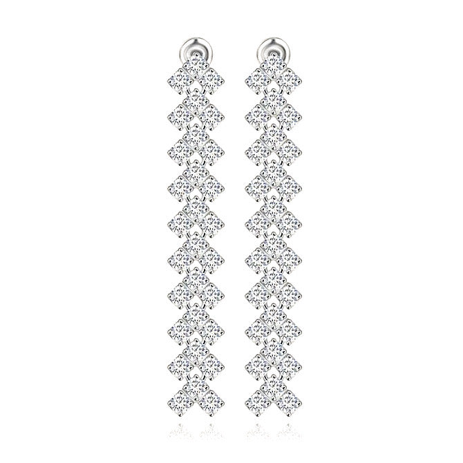 Going out earrings, wedding earrings, silver earrings, chandelier earrings, party earrings, Silver earrings, Wedding earrings, silver earrings, bridal earrings, bridesmaid earrings, going out earrings, shiny earrings, rhodium earrings, statement earrings