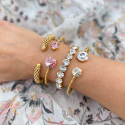 Gold stacking bracelet, tennis bracelet