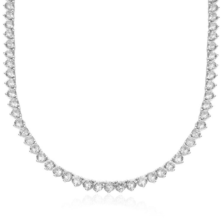 Silver tennis necklace, tennis necklace, diamond necklace, swarovski necklace