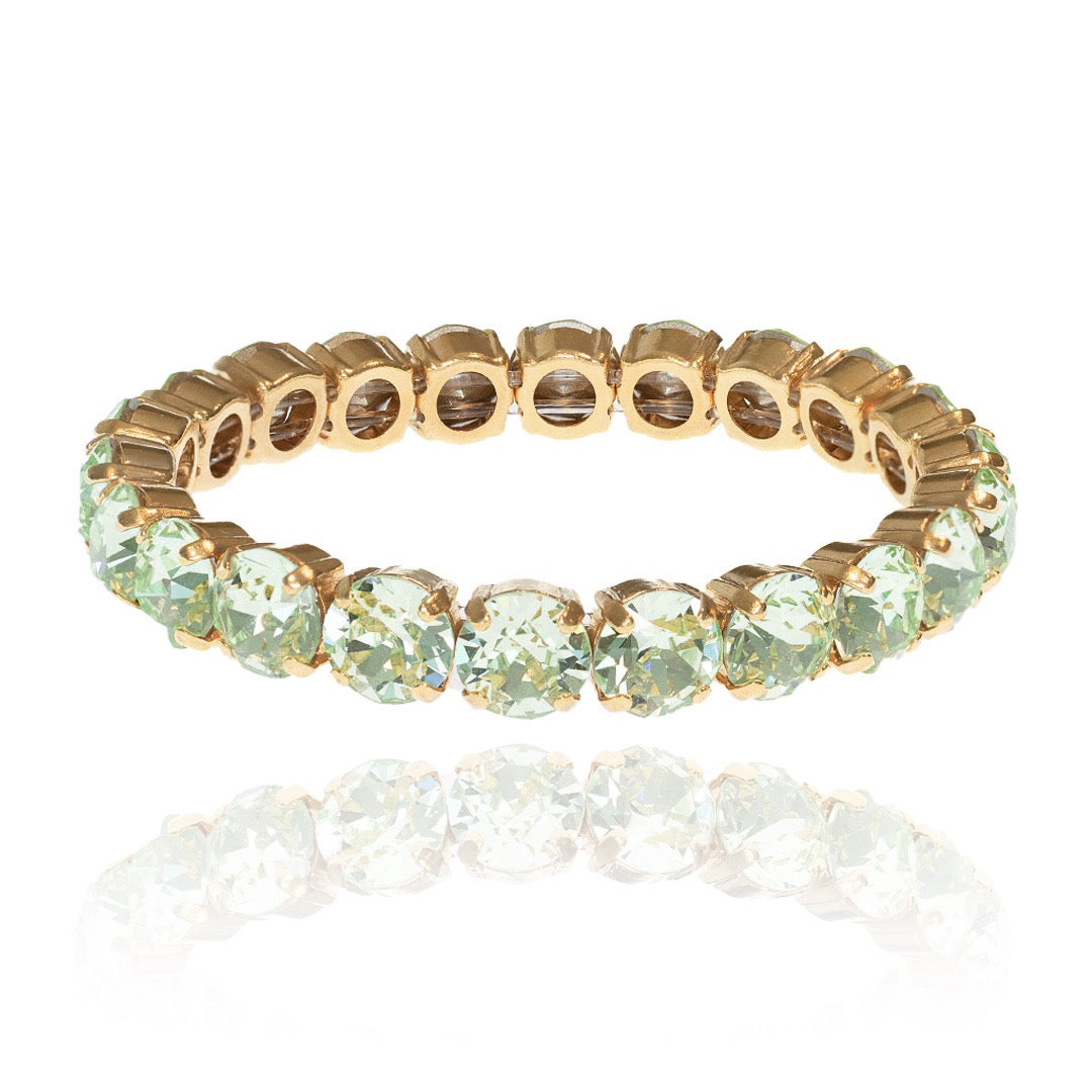 Green bracelet, swarovski bracelet, gold bracelet, emerald bracelet