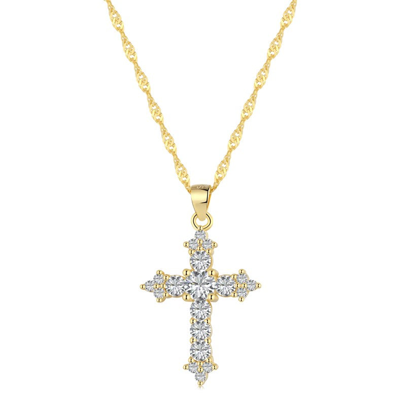 "Like A Prayer" Cross Pendant Necklace | Gold